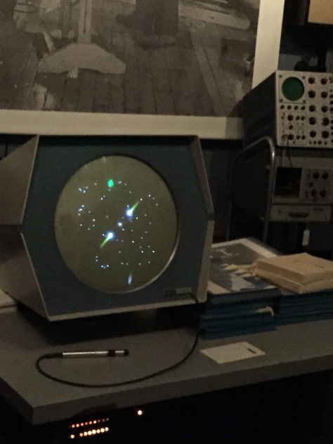 Spacewar being played on a restored PDP-1 at the Computer History Museum in Mountain View